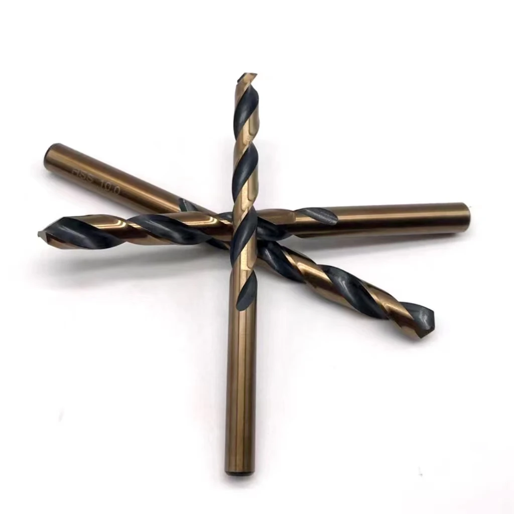 DIN338 M2 Straight shank cobalt titanium hss twist drill bits for metal stainless steel iron