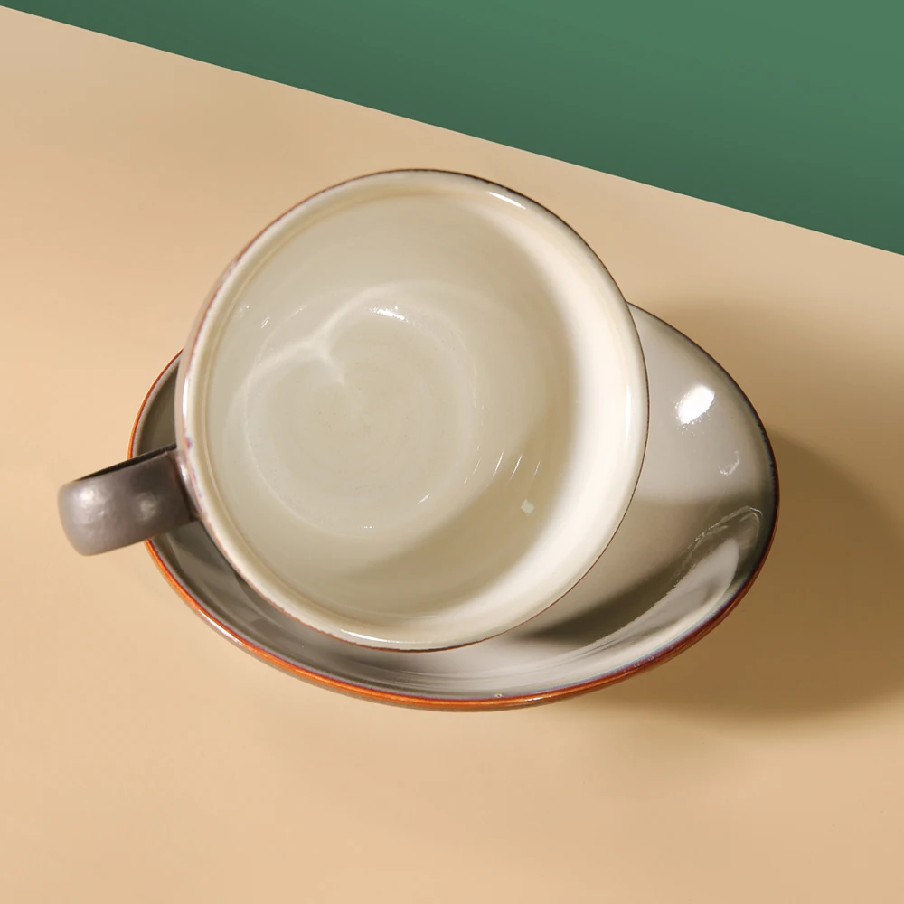 WEIYE винтажная цветная глазурная рукоятка на заказ Керамическая капучино кофейные чайные чашки и блюдца набор