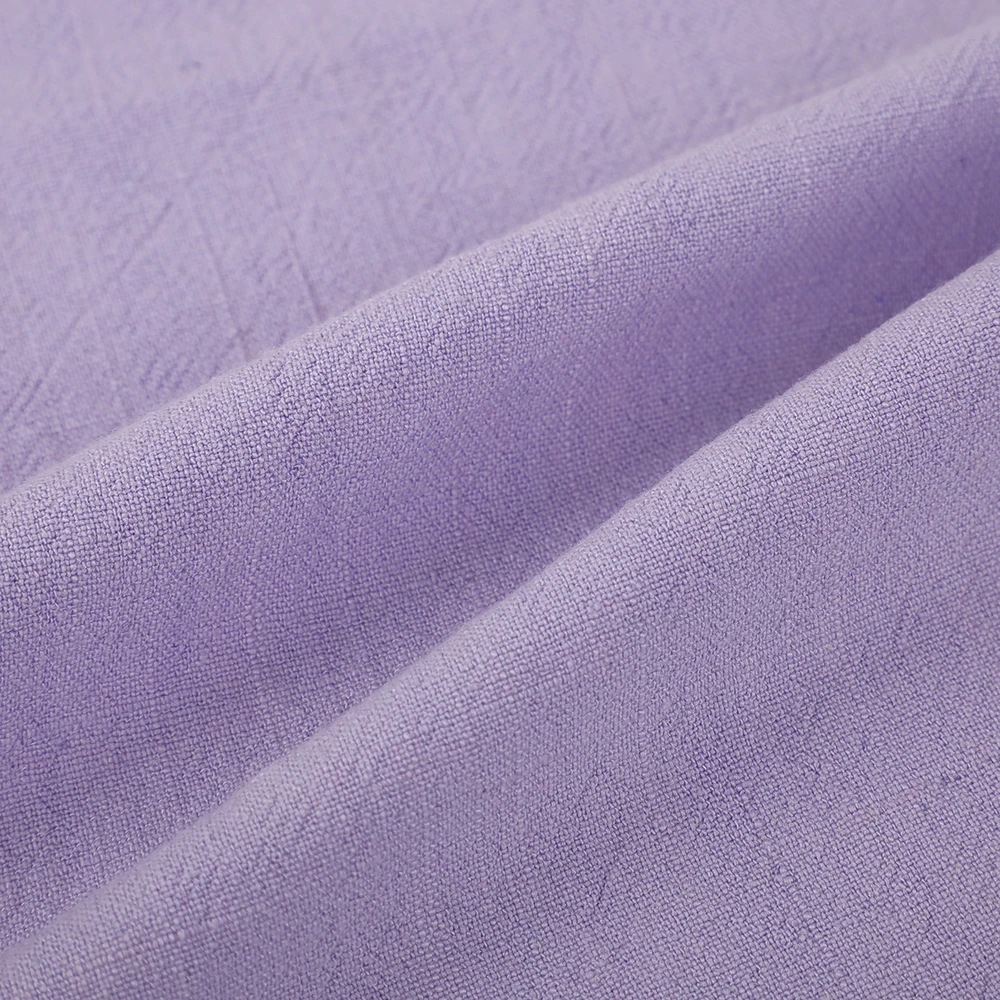 Solid color stonewashed soft plain dyed blend 30% linen 70% viscose fabric for clothing