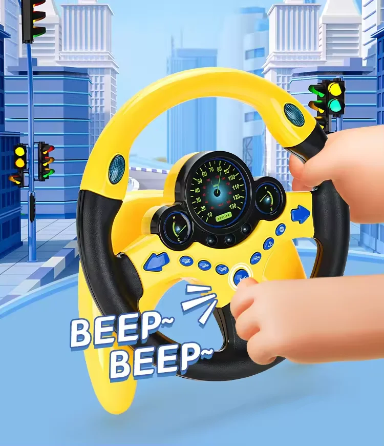 Ma New Design Simulation Steering Wheel With Light and Music Pretend Electric Educational Toys Car Driving Training Simulator