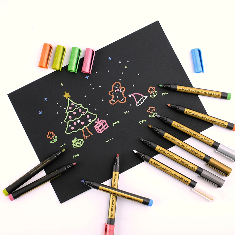 Высококачественные металлические маркеры с тонким кончиком, набор из 10 блестящих фломастеров для окон, для изготовления открыток своими руками
