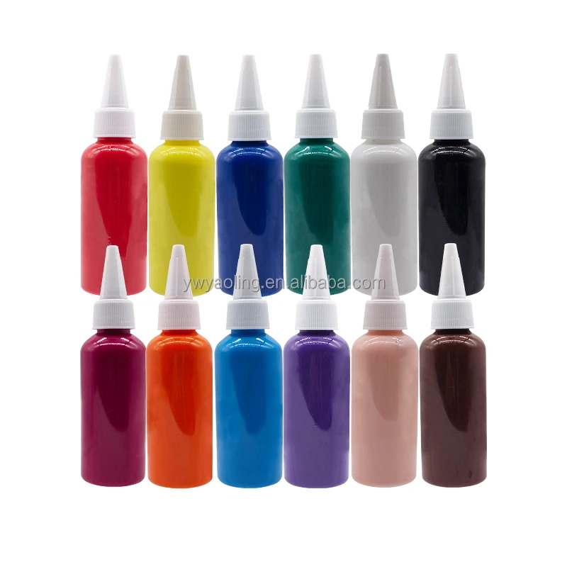 60 мл 18 цветов упаковка бутылки для художника акриловая краска профессиональные быстросохнущие растворимые в воде нетоксичные Живопись Набор