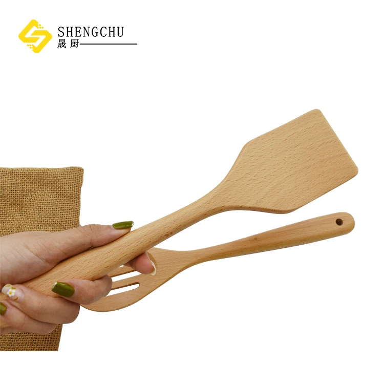 Набор деревянной кухонной утвари шпатель из натурального бука ложка для салата
