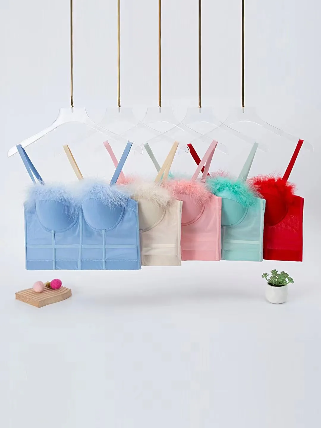 velvet waistband wearing fishbone corset solid color Korean velvet with steel ring shaping waistcoat short all-match boob lady