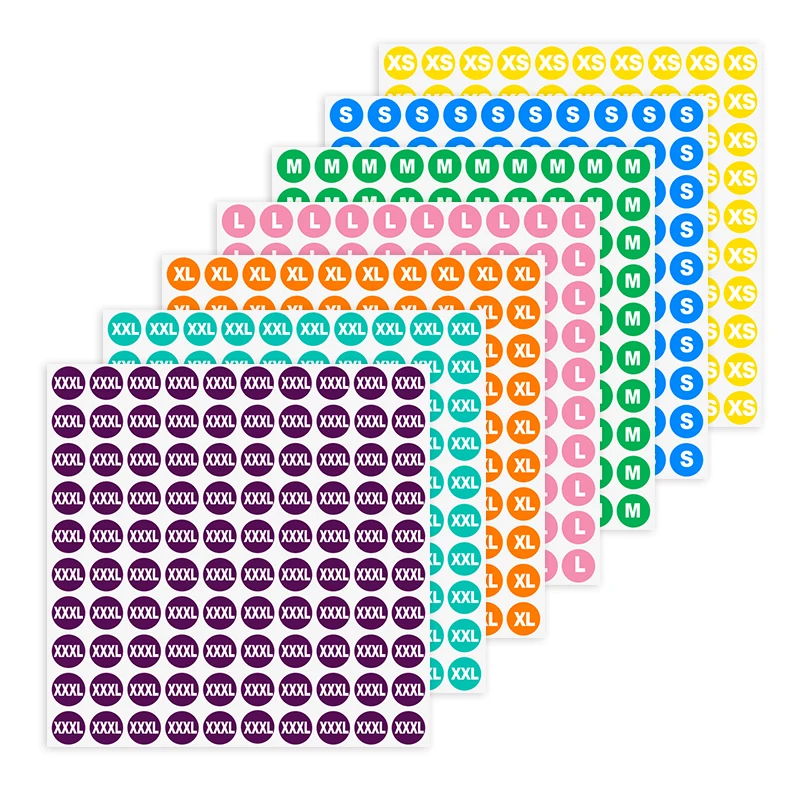 Красочные точечные этикетки Детская Мужская и женская одежда обувь носки Размер код серийный номер круглые наклейки