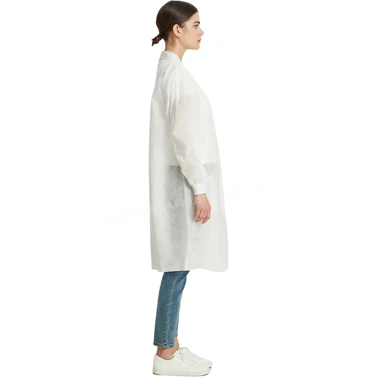 SANDA Nonwoven Ppe Gowns Unisex Clothes Disposable Lab Coat Hospital Cleanroom Chemistry Laboratory Waterproof Adult GB CE High