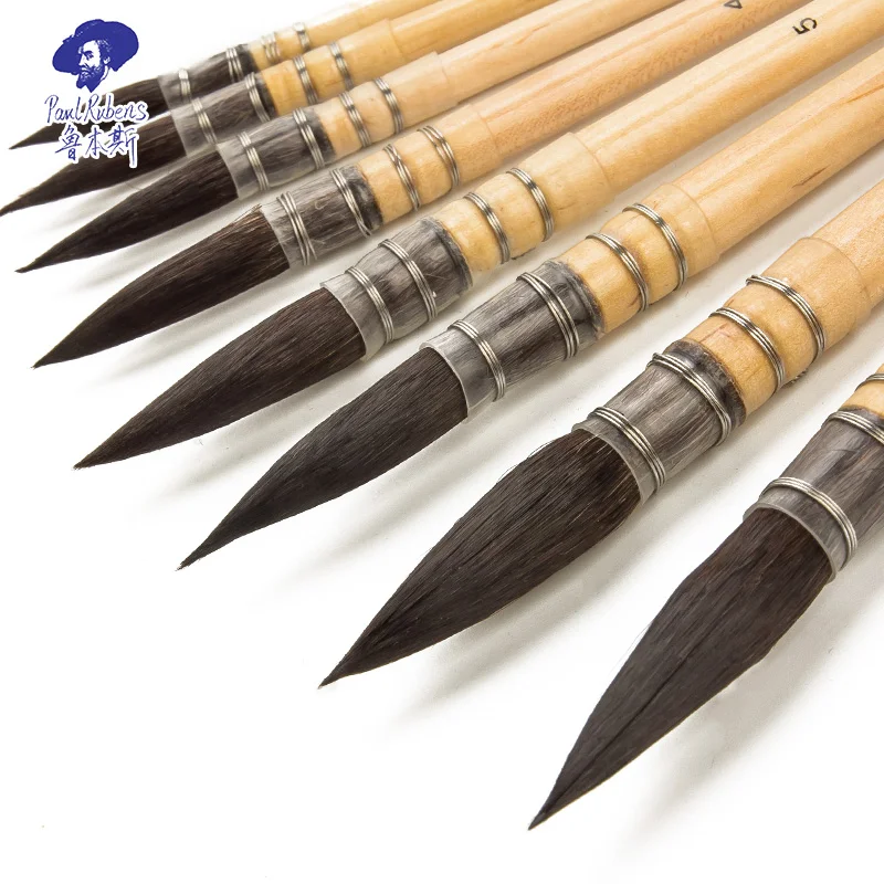 Paul Rubens акварель кисти ручка, ручка для краски, акриловые белки волос тимберленд желтого цвета эмалированный держатель для рукоделия для художника L818-7 #