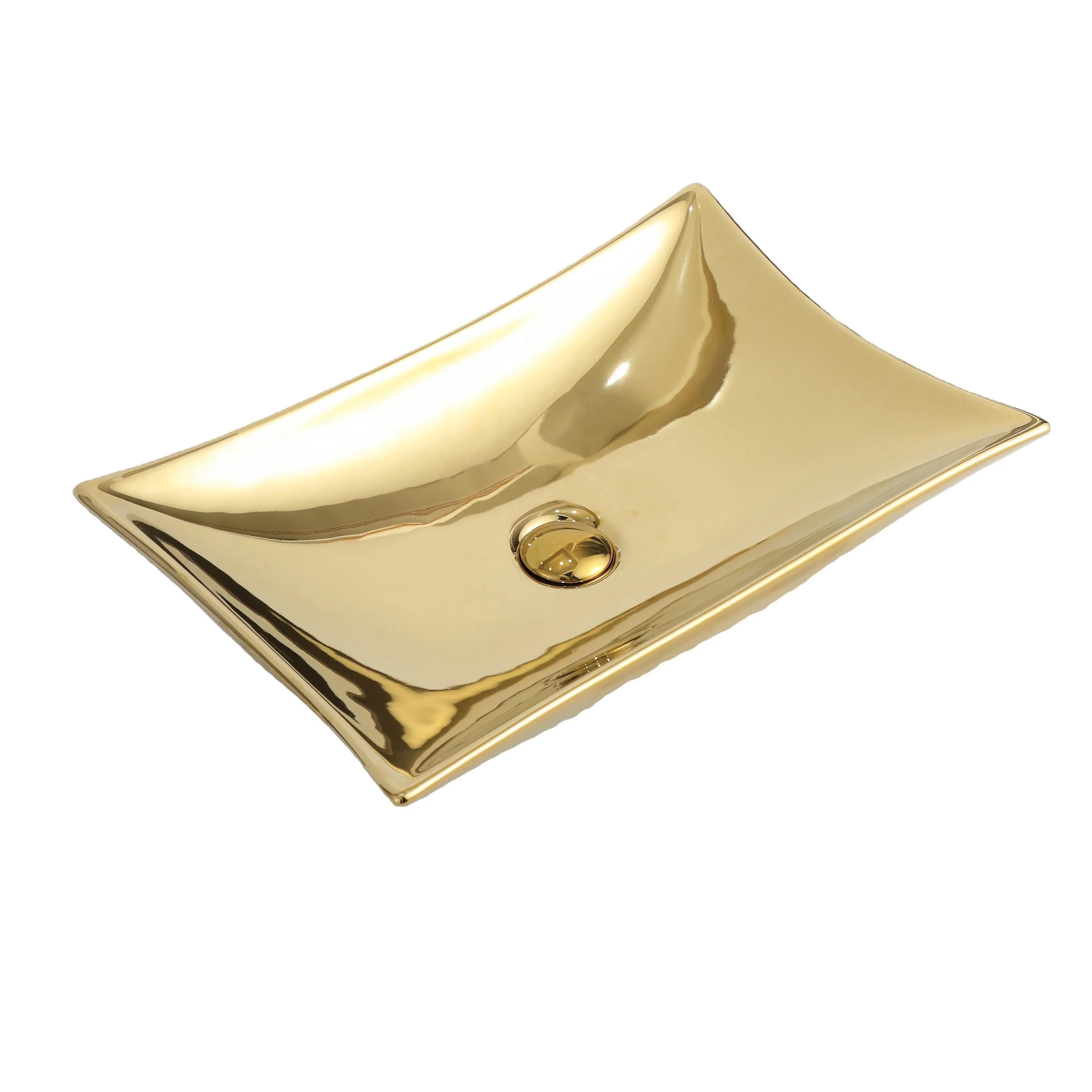 Новая Элегантная раковина для ванной комнаты керамическая золотая Гальваническая Золотая раковина