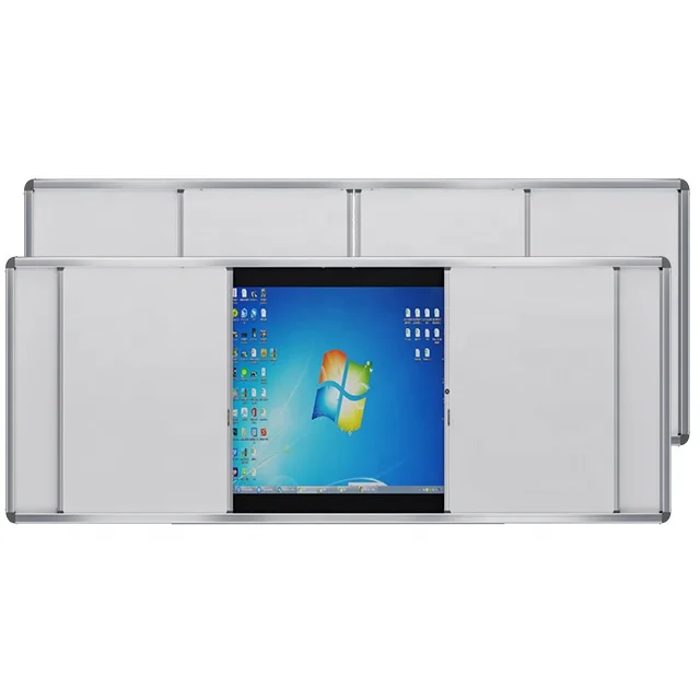 Multimedia classroom collapsible sliding magnetic teaching whiteboard interactive multi-functional whiteboard