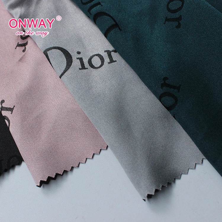 Конкурентоспособная цена популярный индивидуальный логотип тканая шифоновая жаккардовая ткань для одежды