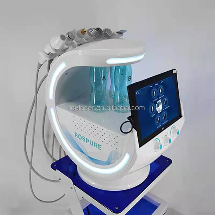 Facial Beauty Machine 2021Hot Portable Skin analyzer 7 in 1 hydrafacials Intelligent Ice Blue Hydra Oxygen Jet Water Peeling