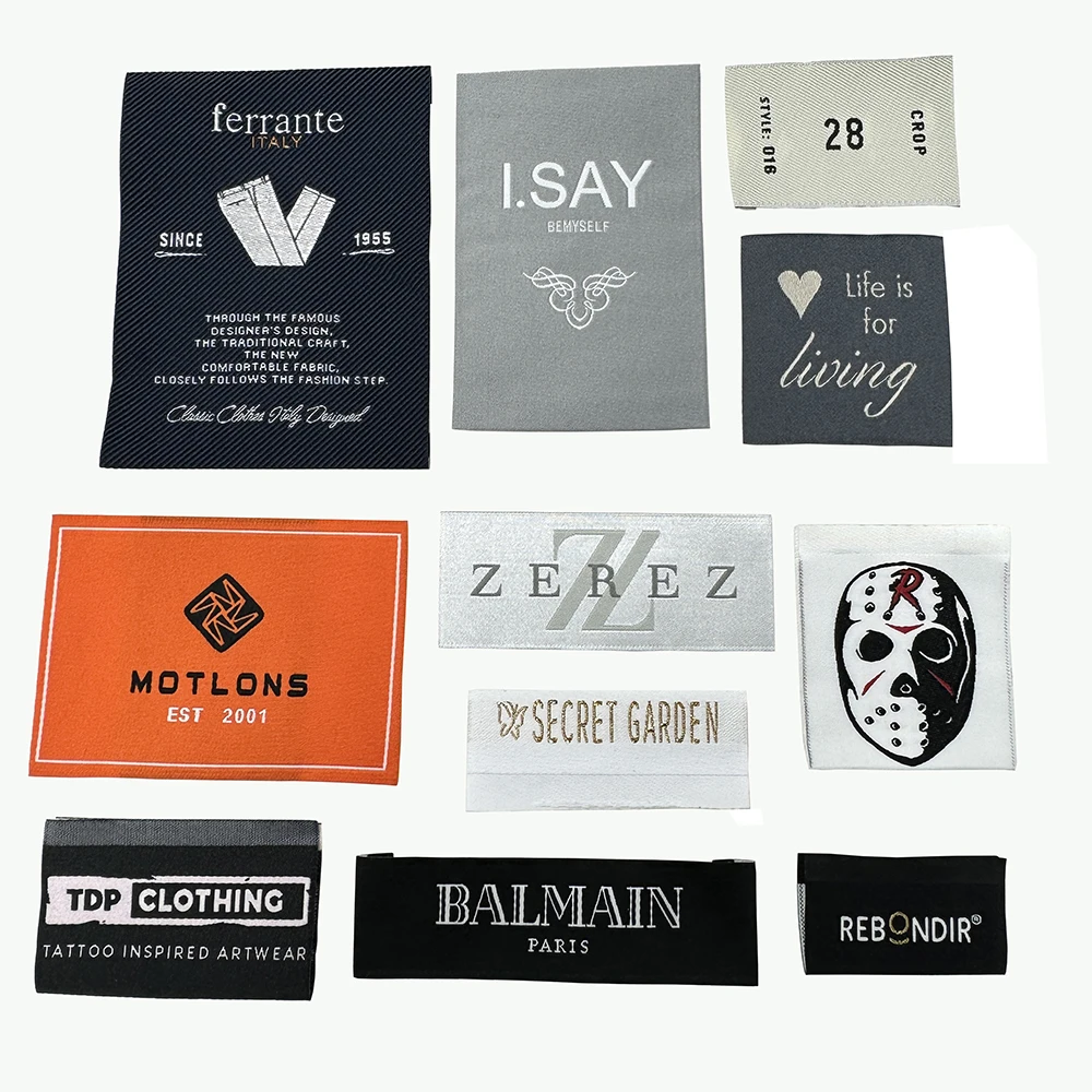 custom Wholesale cheap designer clothing brand label custom including hang tag/woven/printed/embroidery/seal tag/ woven labels