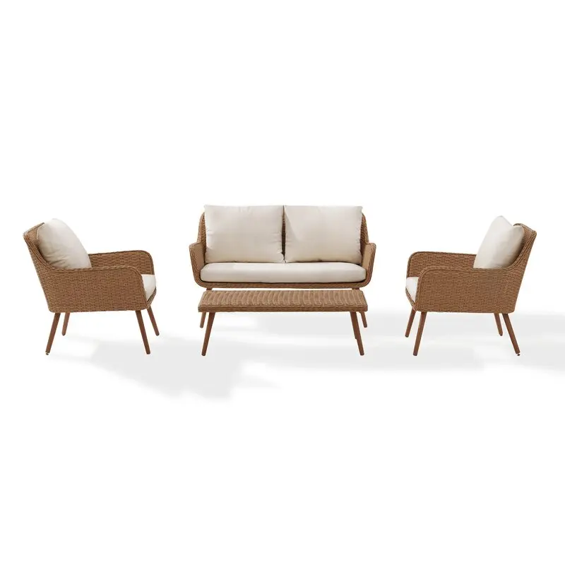 Outdoor Garden Set Patio furniture 4 pcs nordic PE wicker sofa leisure garden rattan sofa set