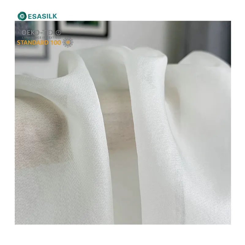 12 mm/14 momme  Ivory 100 Silk Organza satin Fabric