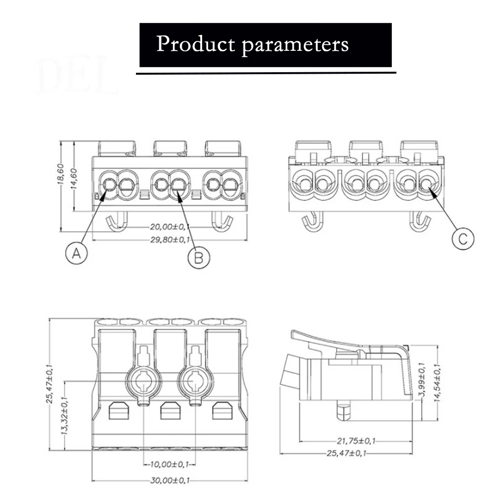 Low Voltage Electrical Wire Connectors Cable Wiring Quick Splice Clamp Terminal Block 3p Easy Fit For Led Strip Connector