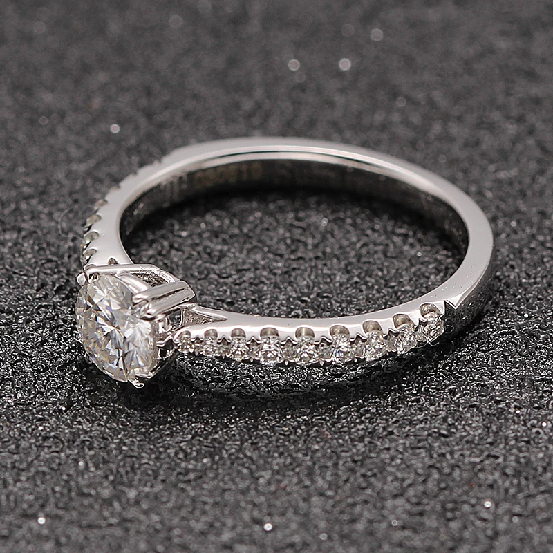 New CHARLES COLVARD Moissanite Engagement Ring 18K White Gold 0.5CT GH Near Colorless VVS FOREVER ONE Moissanite Ring For Women