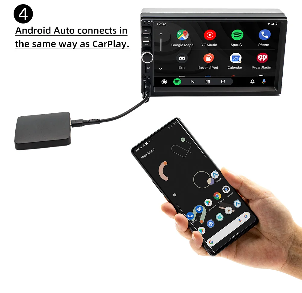BQCC Wireless Carplay Adapter For Iphone /Android Dongle For OEM Wired Android Auto For BMW AUDIO BENZ FORD