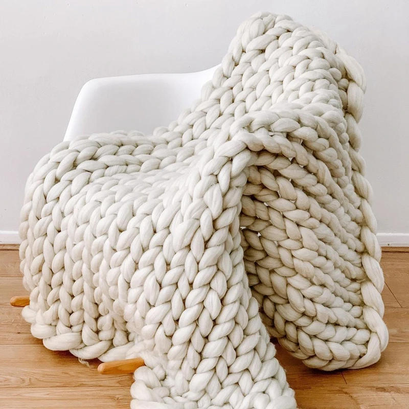 i@home lightweight thick knit custom cozy throw sofa knitted baby blanket
