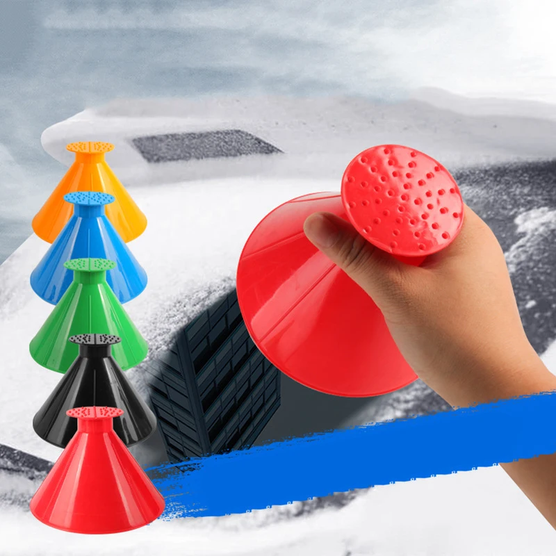 High Quality Snow Removal Ice Scraper Windshield Tool For Snow Removal Cone Shaped Winter Tool Ice Scraper For Car