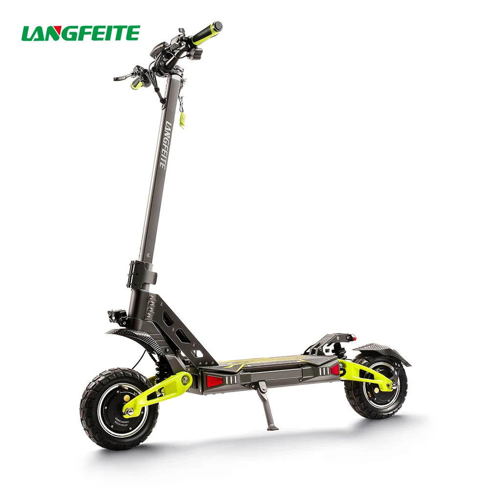 Langfeite C5 Electric Scooter 2200w 60v 25ah Tft Sine Wave Dual Motor Skateboard Powerful Adult Foldable
