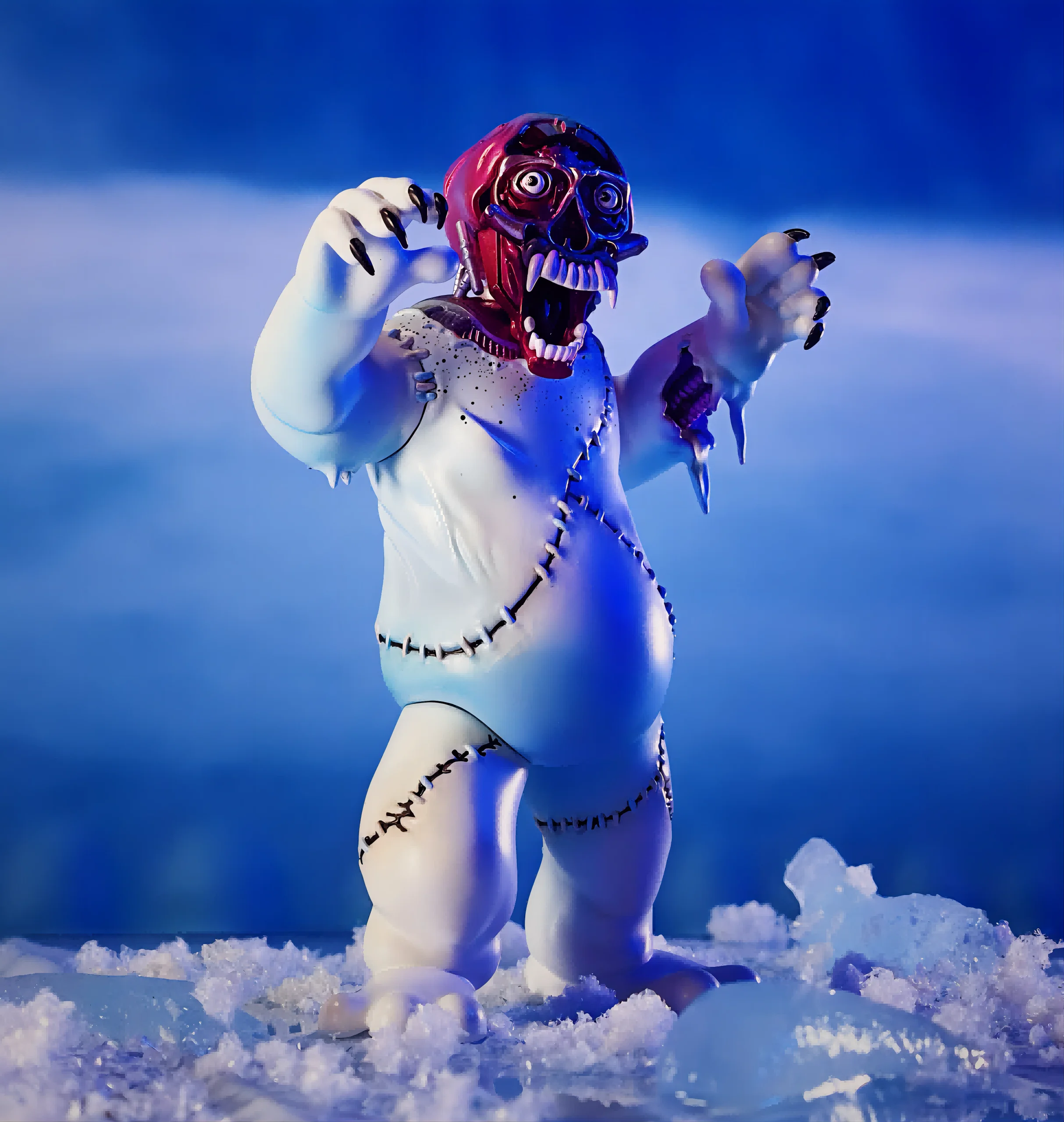 good quality customization resin toy statue polar bear skeleton character wholesale factory