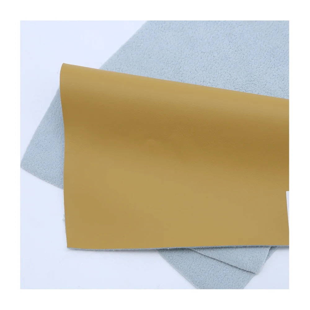 Waterproof Smooth Colorful Soft Leather Embossing Pattern Calfskin Wool Backing Materials PU Synthetic Leather For Making Sofa