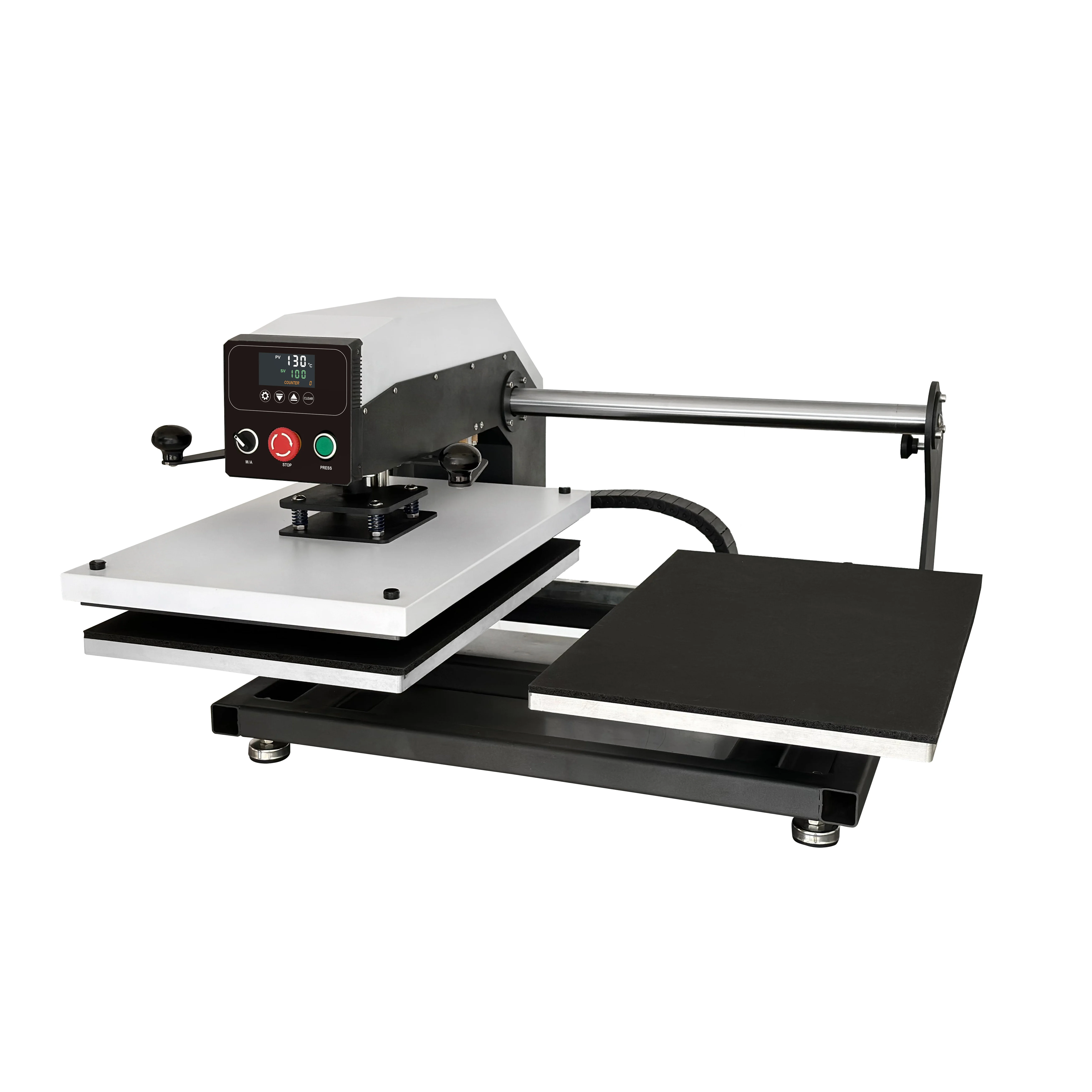 40*50 Double Station prensa de calor de vaso Pneumatic Semi-automatic Sublimation Heat Press Machine for t-shirt