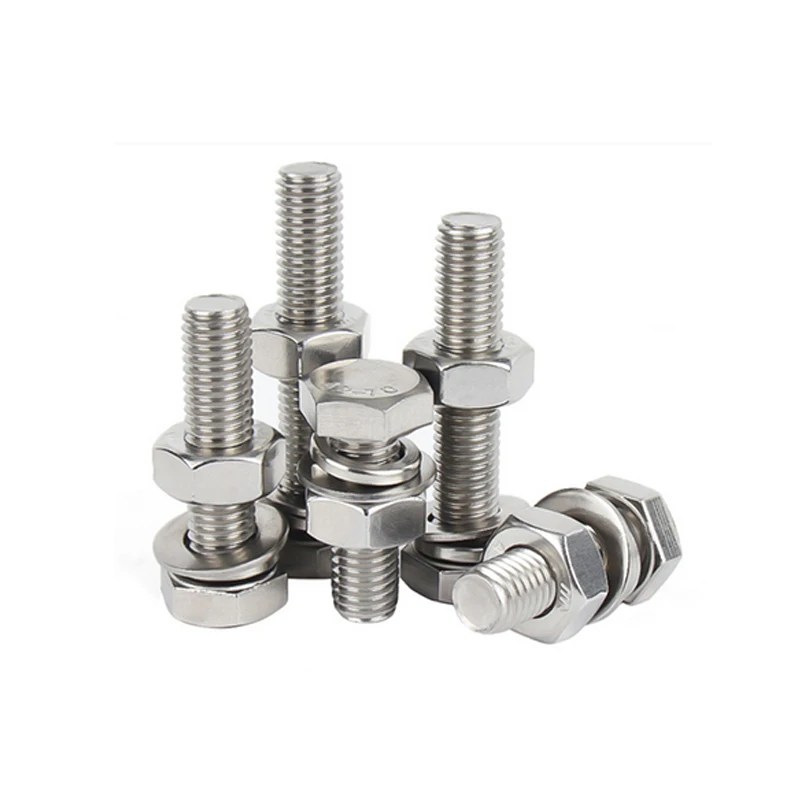 OEM A2 A4 Stainless steel SUS304 SS316 hex head bolt sems screw