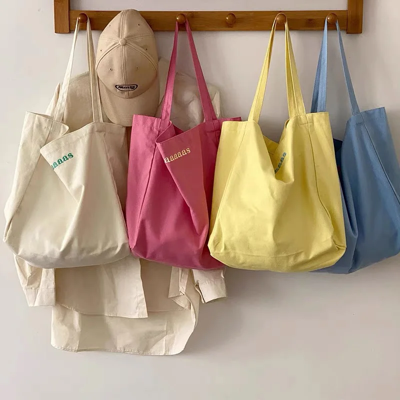 100% Plain Cotton Shopping Bag Recycle Organic Reusable Heavy Duty Cotton Canvas Tote Bags With Custom Printed Logo