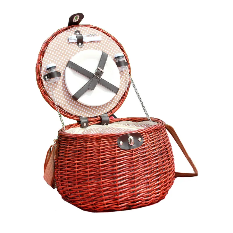 Portable storage basket wicker Lids picnic basket belt buckle storage basket
