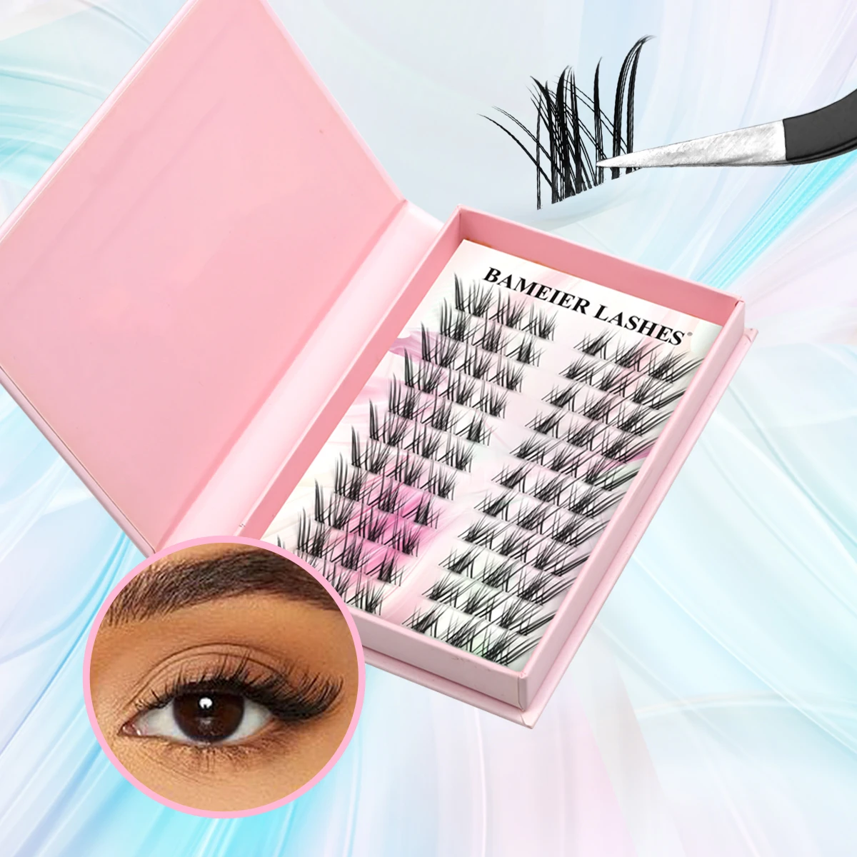 Factory Price Foxy Skew Flying Individual Diy Eyelash Extension Cat Eye Angels Wing Clusrer Lash Extensions