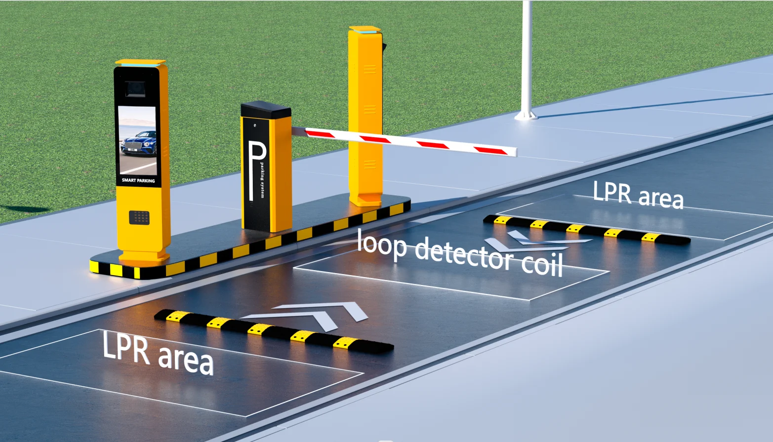 TP Barrier Gate Hot Sale Speed Adjustable Parking Lot Gate Barrier 24V DC Brushless Motor Automatic Boom Barrier Gate