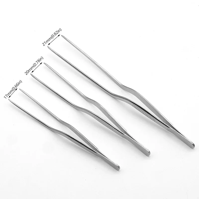 1Pcs Tweezers Atraumatic Forceps Angled Clamp Stainless Steel Tweezers Tool 14cm/16cm/20cm