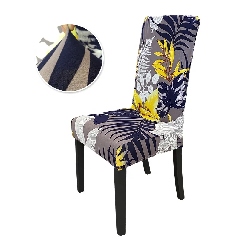 Wholesale home deco chair cover polyester spandex stretch custom dining chair seat covers