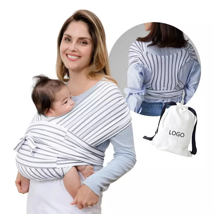 Baby Wrap Carrier Premium Cotton Baby Wrap Simple Pre-wrapped Infant Carrier for Baby Sling Wrap Carriers