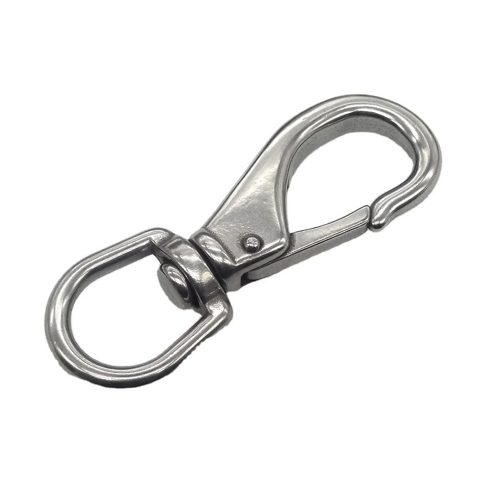 Stainless Steel 304 Grade #2 Swivel Eye Snap carabiner Hook for Boat Anchor Ropes