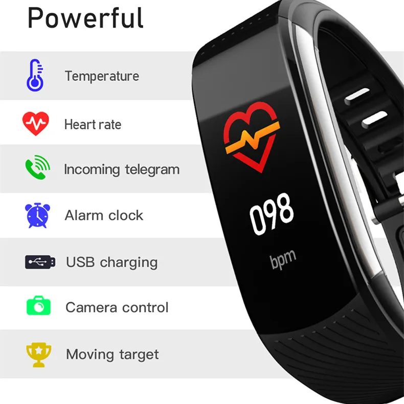 Bozlum Skmei C6T Reloj Inteligente Smartwatch Fitness Band Watch Relogio Inteligente Body Temperature Watch