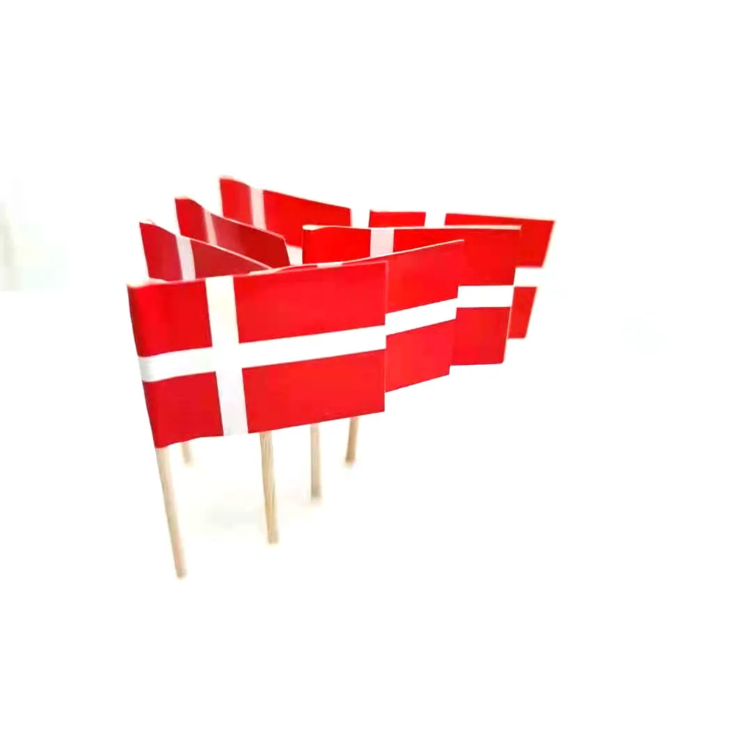 Disposable Food Grade Dessert Sandwich Cake Markers Custom Logo Burger Flag Decoration Tooth Pick