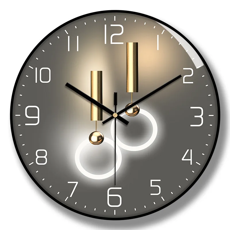 40Cm Large Wall Clock Art Light Arched Glass Adhesive Silent Timepiece For Children Bedroom Living Room Decor Home Horloge Mural