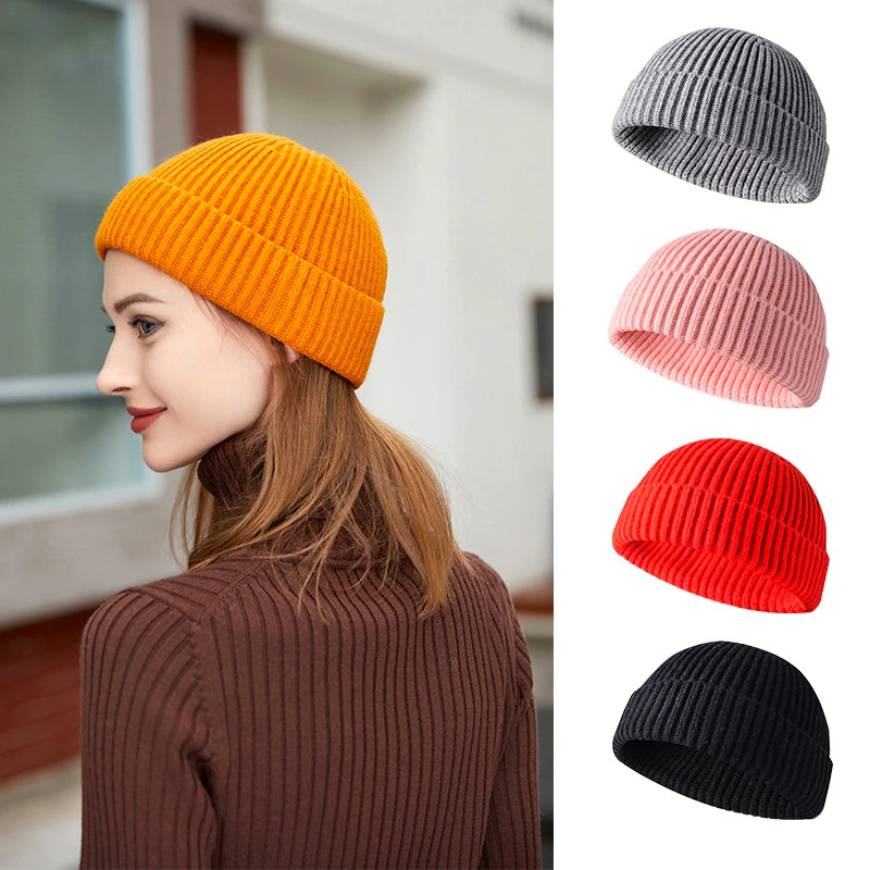 Custom Skully Wool FisherMan Beanie/Winter Hat Ribbed Knitted Hat Short Beanie Custom/Mens Fisherman Beanie Hat