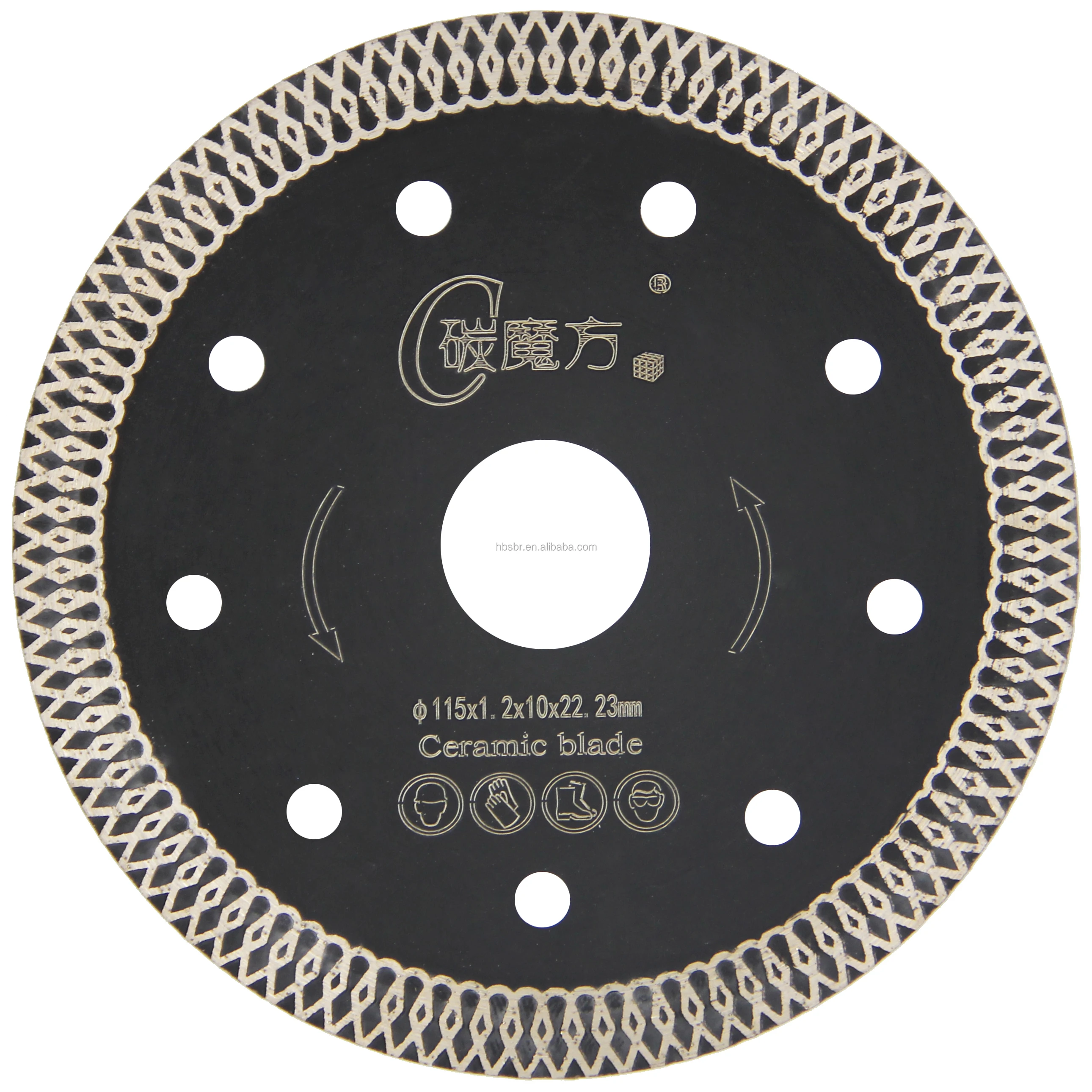 105mm-300mm Hot press sintered diamond saw blades mesh turbo rim blades for ceramic porcelain tile marble slates cutting