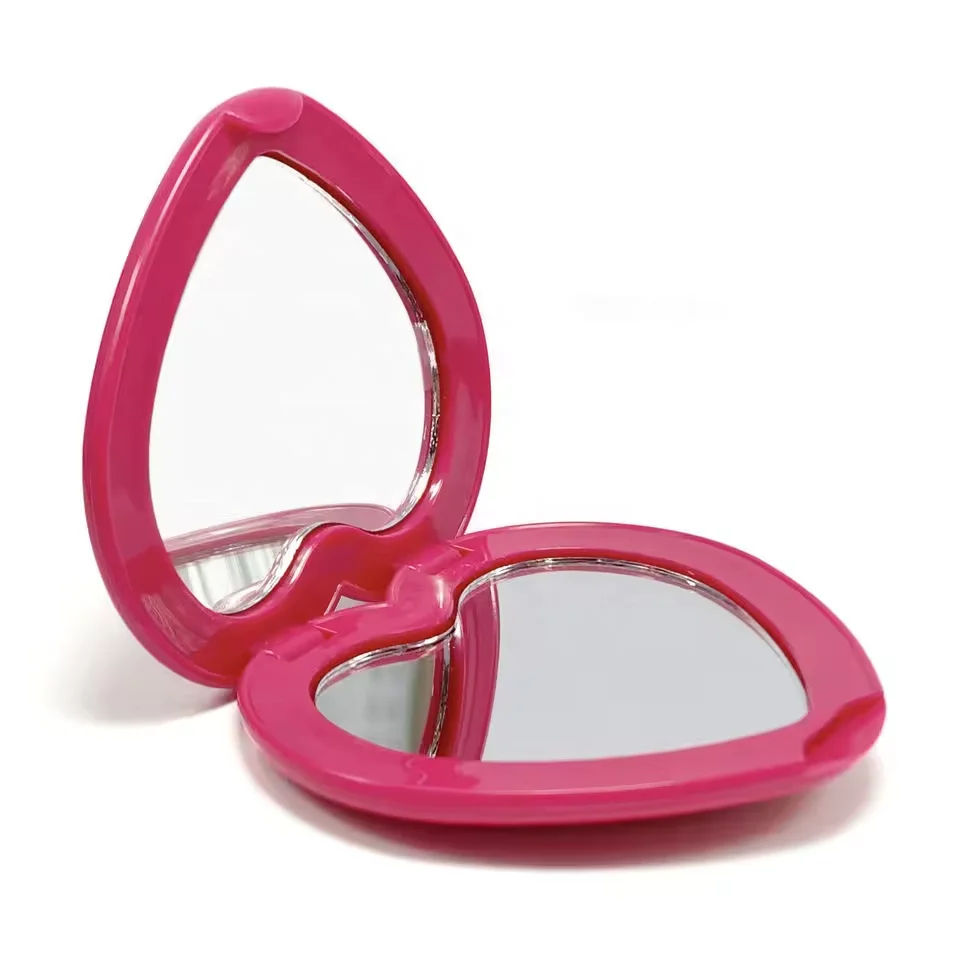 Heart-Shaped Foldable Pocket Mirror - Red/Pink/Purple Travel Makeup Mirror for Women, Home & On-the-Go