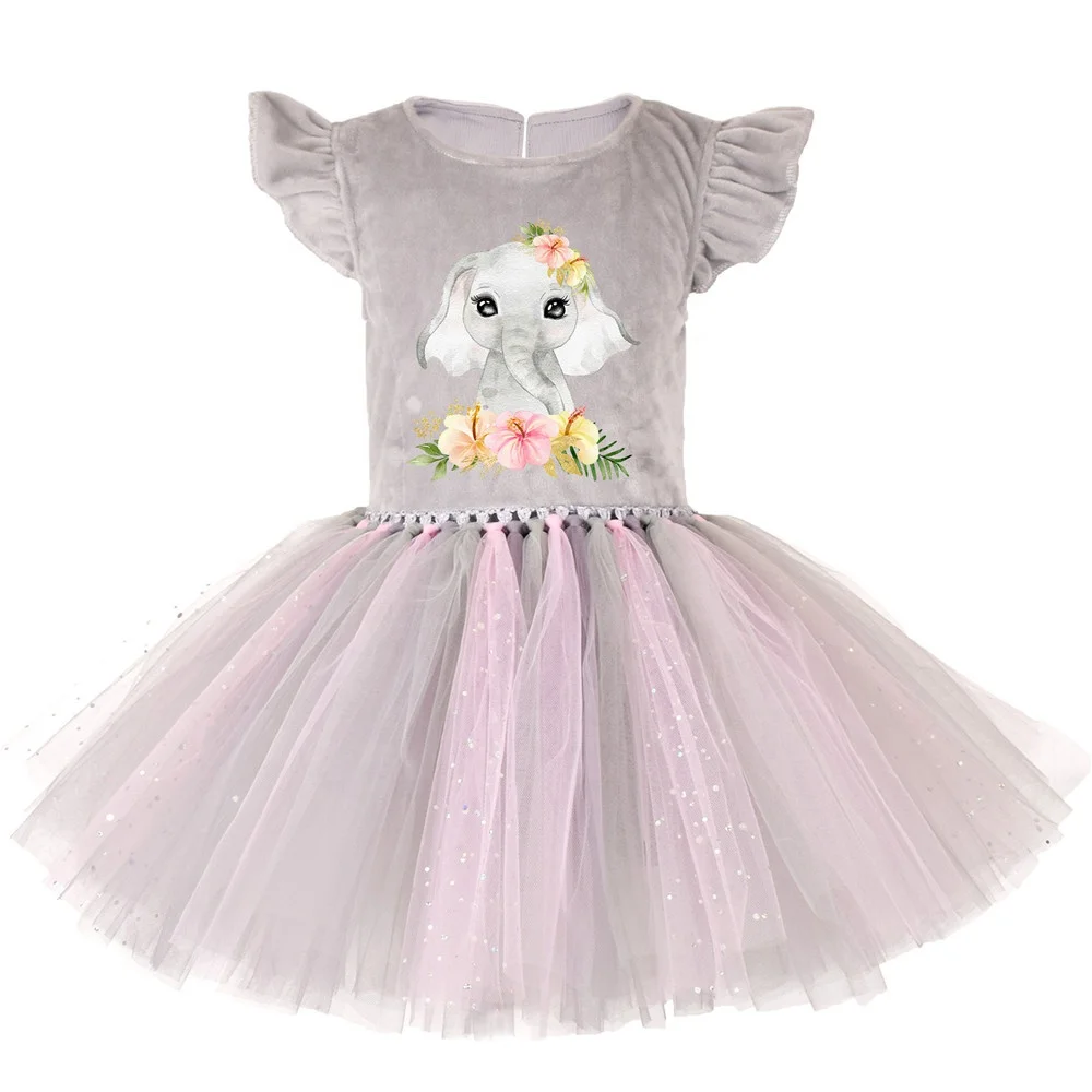 Stage Performance Girls Elephant Cosplay Tutu Dress With Accessories Halloween Party or Carnival Costumes For Kids