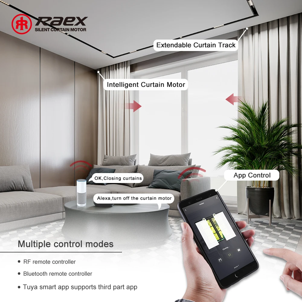 Motorized-stage-curtains Switch Module Shutter Round 100-240v 1.2nm Rs485 Super Quiet Tuya Smart Wifi Curtain Motor Usb