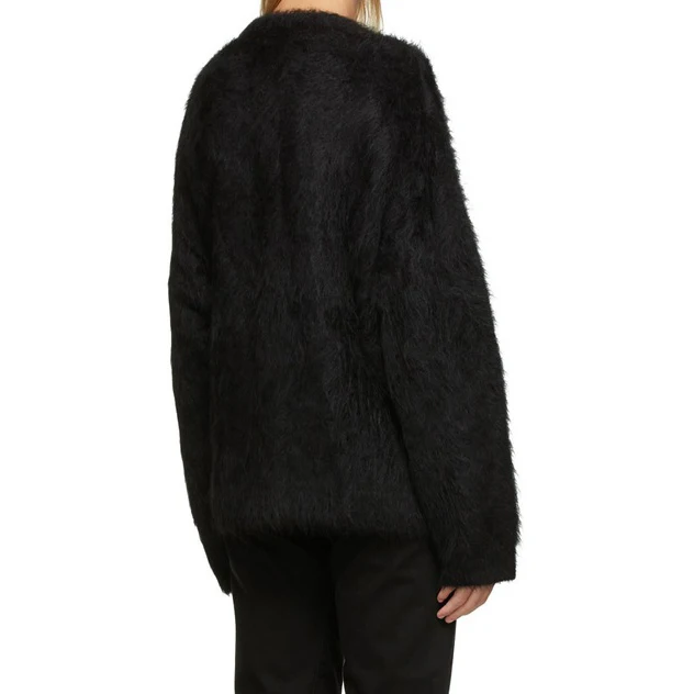 Custom ladies Alpaca Wool Chunky Knit Cardigan Women Brown Coat Cashmere Oversized Fuzzy Mohair Sweaters