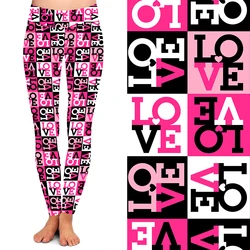 Love letter print Valentine Legging Newest design wholesale 92% Polyester 8% Spandex 230gsm digital Print women leggings