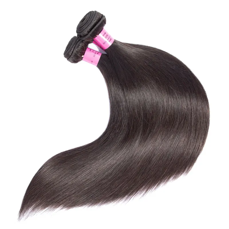 Wholesale 10 12 14 16 To 26 28 30 32 Inch Virgin Remy Brazilian Peruvian Straight Human Hair Weft With Free Weave Hair Packs