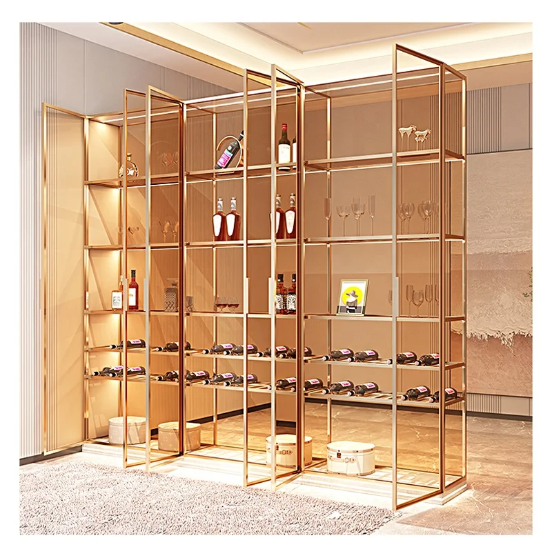 Aluminum alloy light luxury living room glass door hand office cabinet toy tea model wine cabinet display cabinet