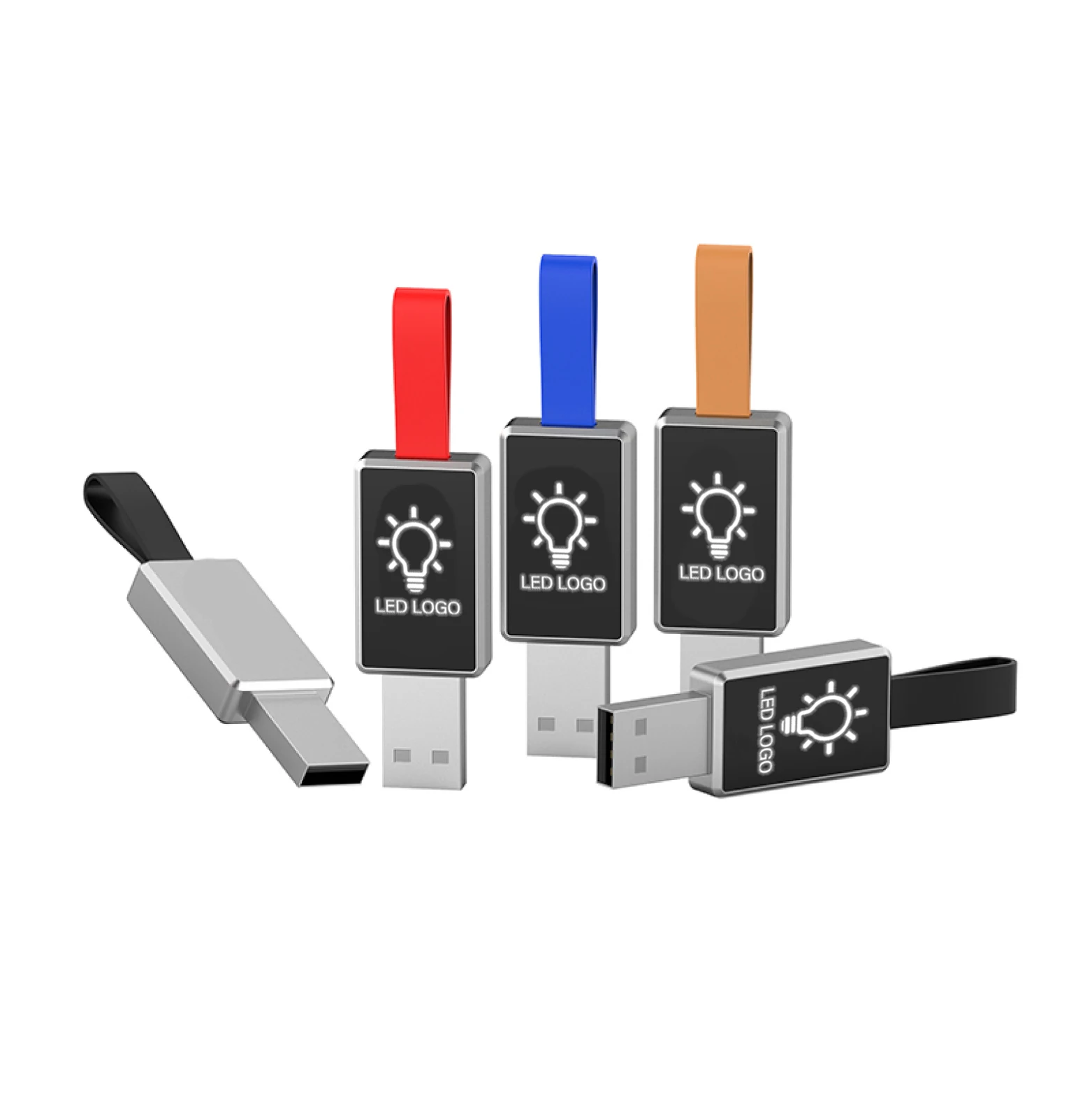 Corporate gifts Ideas Silver Usb Flash Drive Custom Logo Led Screen Display High Speed Top A Grade Chip