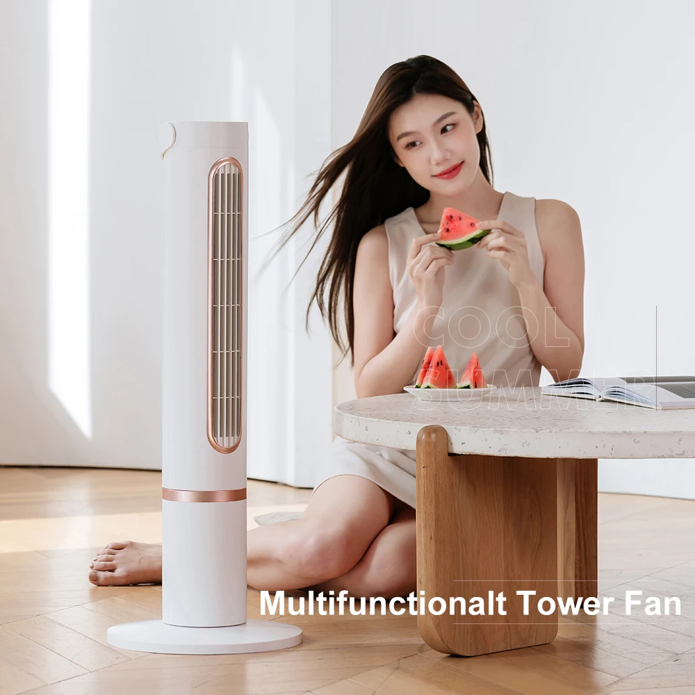 Home Fully Adjustable Wireless  CoolingTower Fan with Remote Control  10000MAh  Rotatable and retractable  Smart Air Cooler